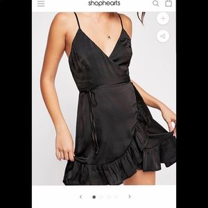Free People All My Love Wrap Minidress in Satin worn once